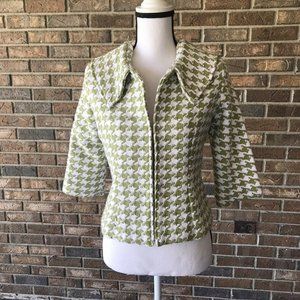 JAMES Gunn Women's Blazer Lime Green White Blazer